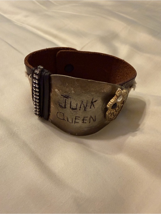 Jewelry - Junk Queen Statement Leather Cuff Bracelet - one of a kind vintage commissioned